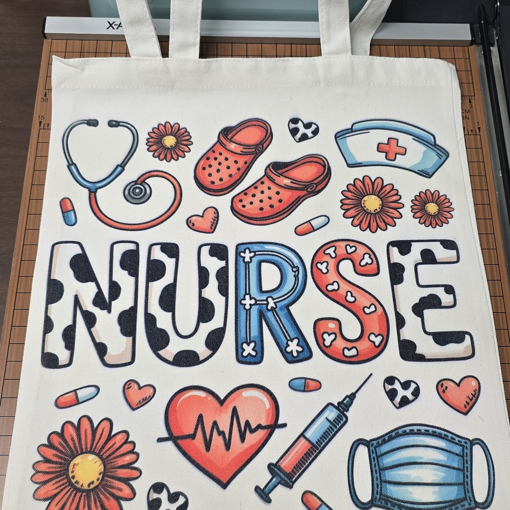 Colorful Nurse Themed Tote Bag